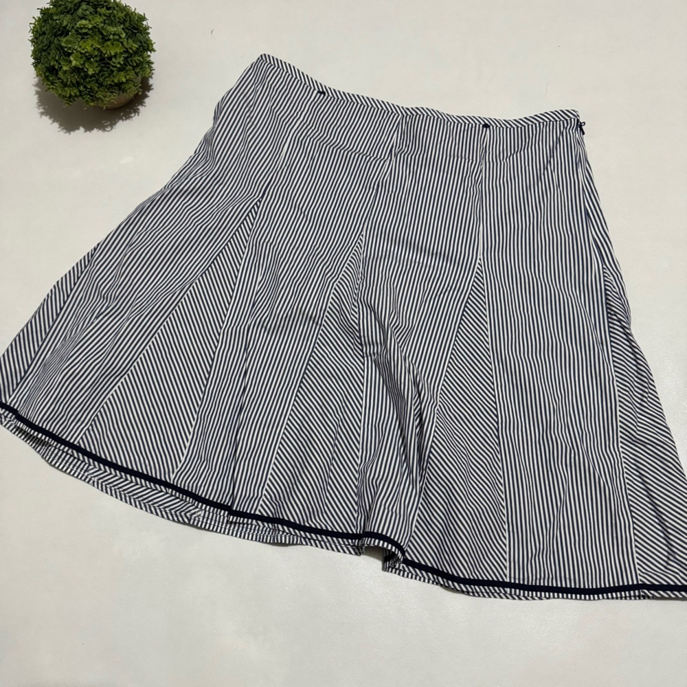 Talbots‎ Blue White Striped A-line Flare Skirt Women’s Size 14 Petite Nautical
